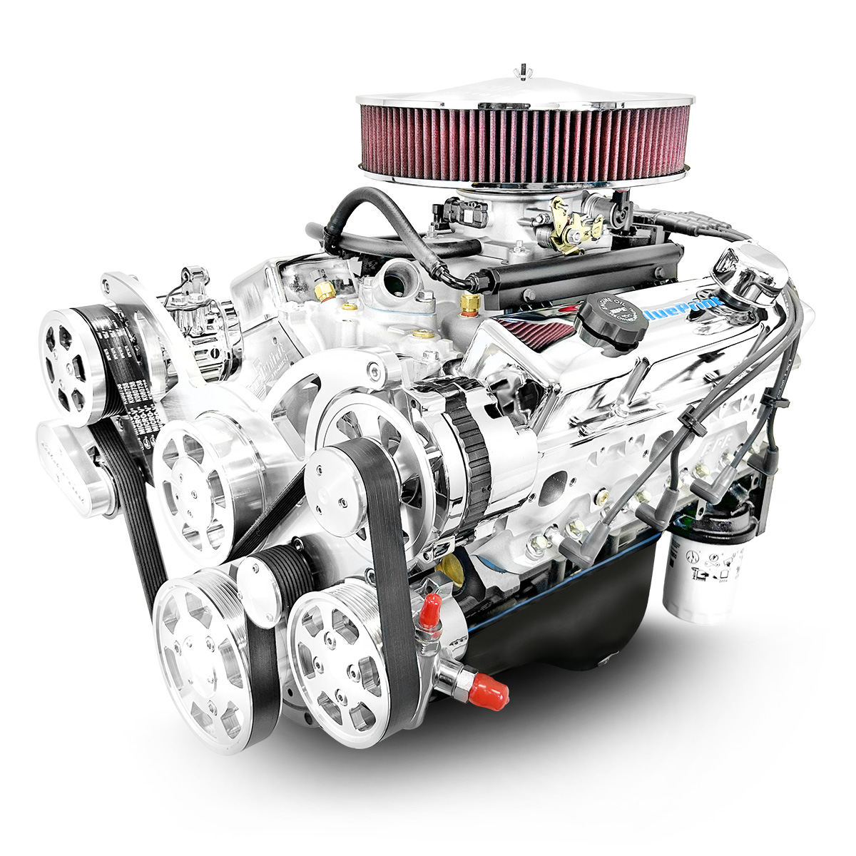 New BluePrint Small Block GM 383 c.i. drop in ready Crate Engine - dressed longblock w/ carb - BP38318MPFIK